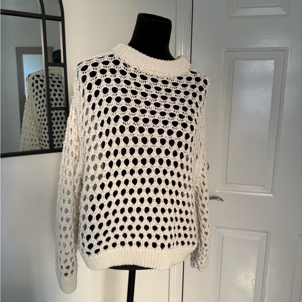 H&M Open-Knit Cream Sweater